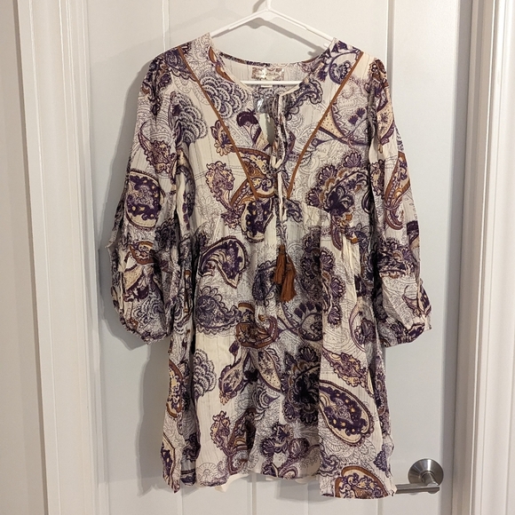 Band of the Free Lyonette Boho Paisley Minidress NWT sz XS - Picture 2 of 6